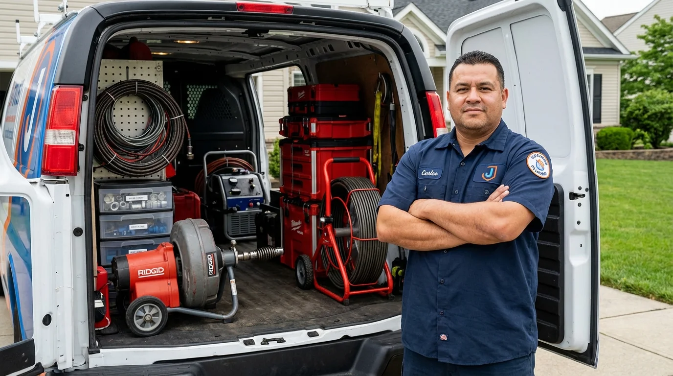 Professional drain cleaning equipment and Johns Plumbing LLC plumber in Shenandoah